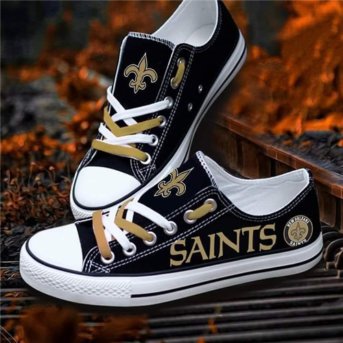 Women's New Orleans Saints Low Top Canvas Sneakers 005 Women's New Orleans Saints Low Top Canvas Sneakers 005